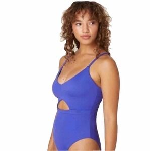 Andie The Samoa One Piece Bathing Suit Women Sz Medium Lapis Blue Cut Out NWT